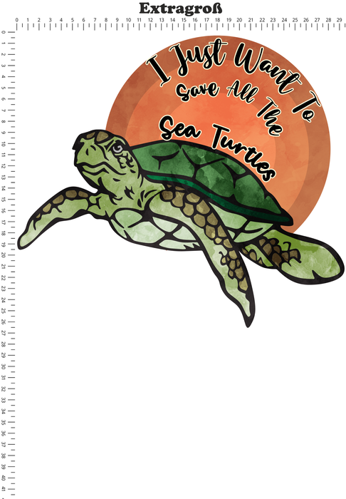 Bügelbild 1008 I want to save all Sea Turtles
