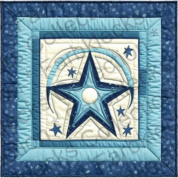 Motivtransfer 1494 Blauer Sternequilt