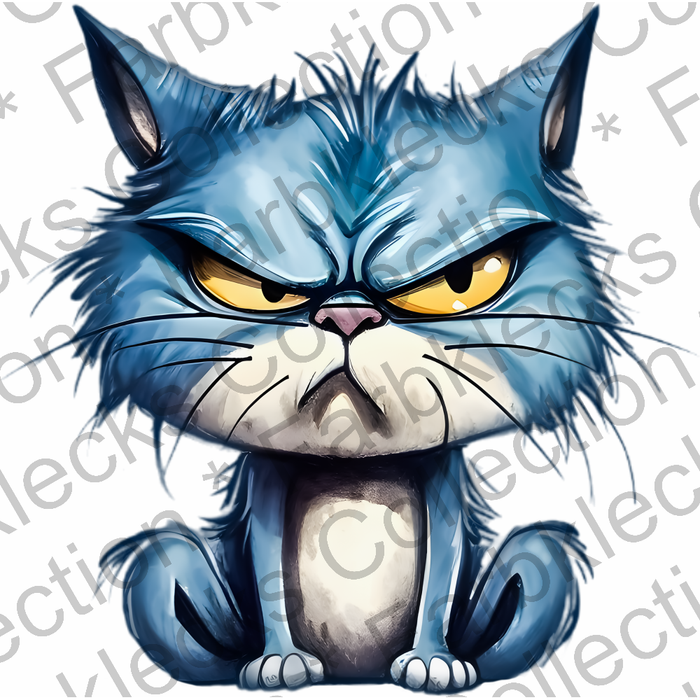 Motivtransfer 1731 Funny Eyes Angry Cat