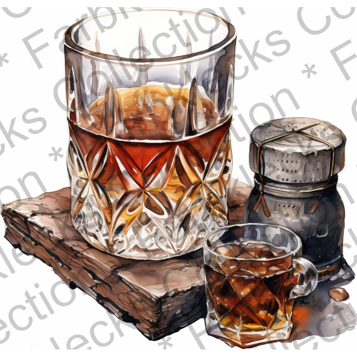 Motivtransfer 1909 Whiskeyglas