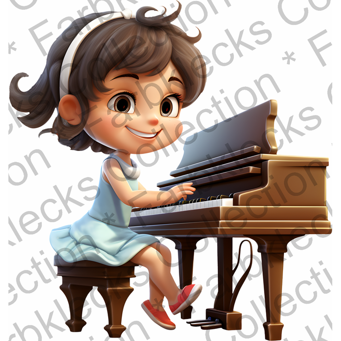 Motivtransfer 2040 Mädchen am Klavier