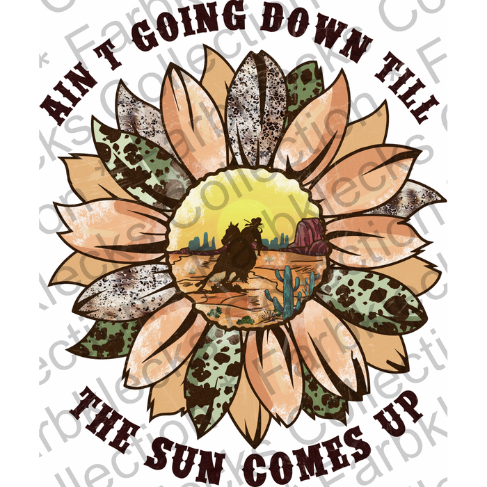 Motivtransfer 2139 Westernreiter in Blume - Aint going down till the sun comes up