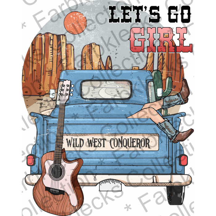 Motivtransfer 2145 Pick up mit Gitarre - Wild West conqueror