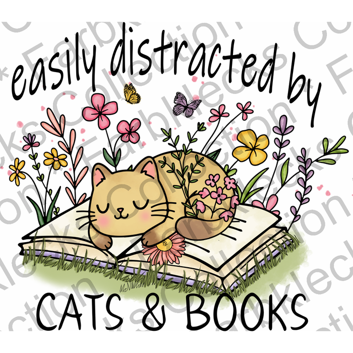 Motivtransfer 2249 easily distracted by cats and books