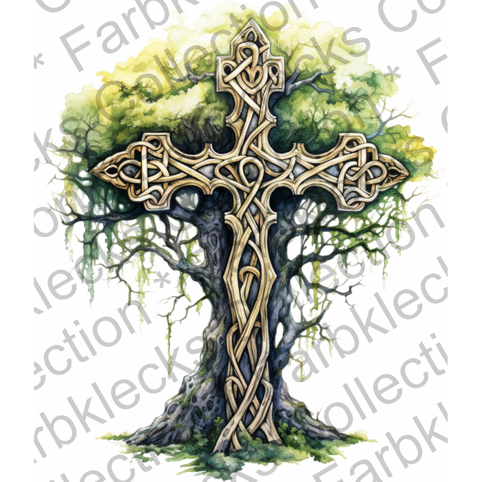 Motivtransfer 2264 Baum mit Kreuz