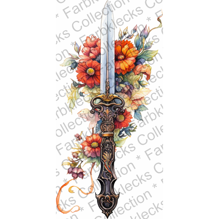 Motivtransfer 2265 Schwert mit Blume