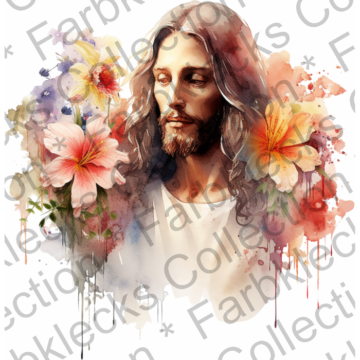 Motivtransfer 2266 Jesus mit Blüten