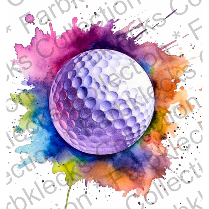 Motivtransfer 2409 Golf Ball im Farbnebel