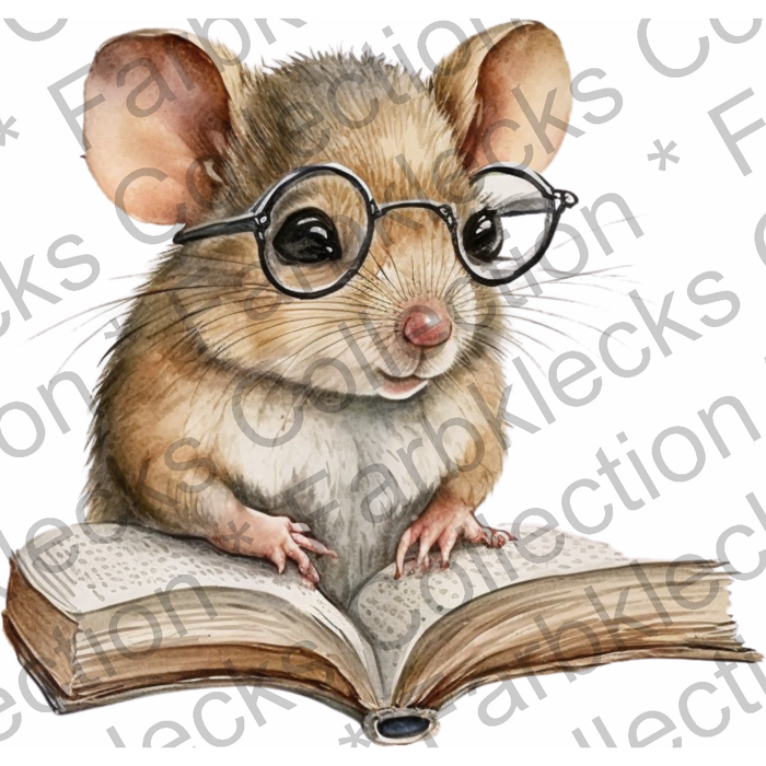 Motivtransfer 2715 Maus liest ein Buch