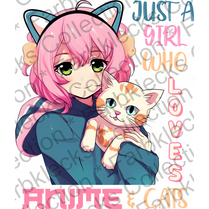 Motivtransfer 2761 Just a girl who loves Anime and video cats