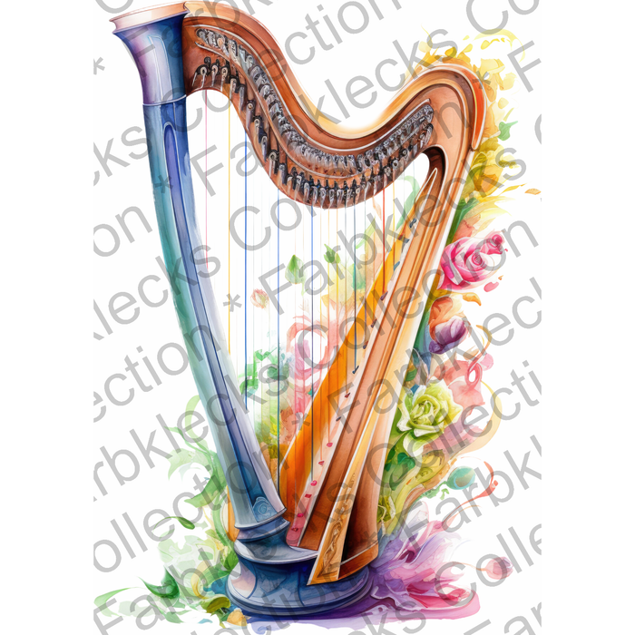 Motivtransfer 2970 Musikinstrument Harfe