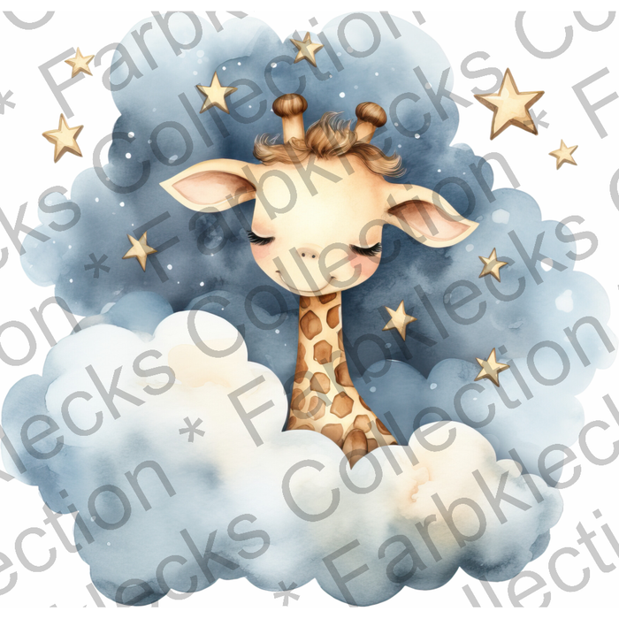 Motivtransfer 3215 Giraffe schläft auf Wolke