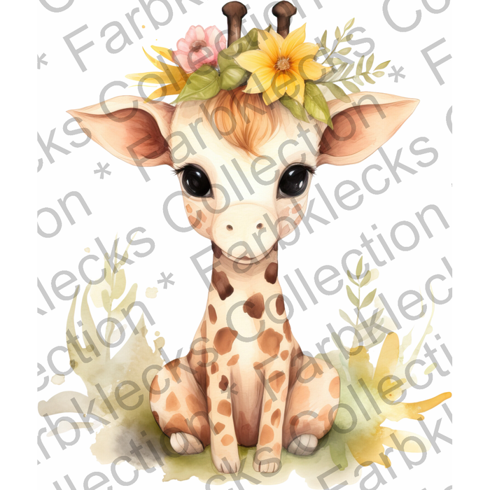 Motivtransfer 3219 Giraffe mit Blume