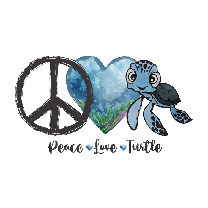 Bügelbild 1004 Peace Love Turtle