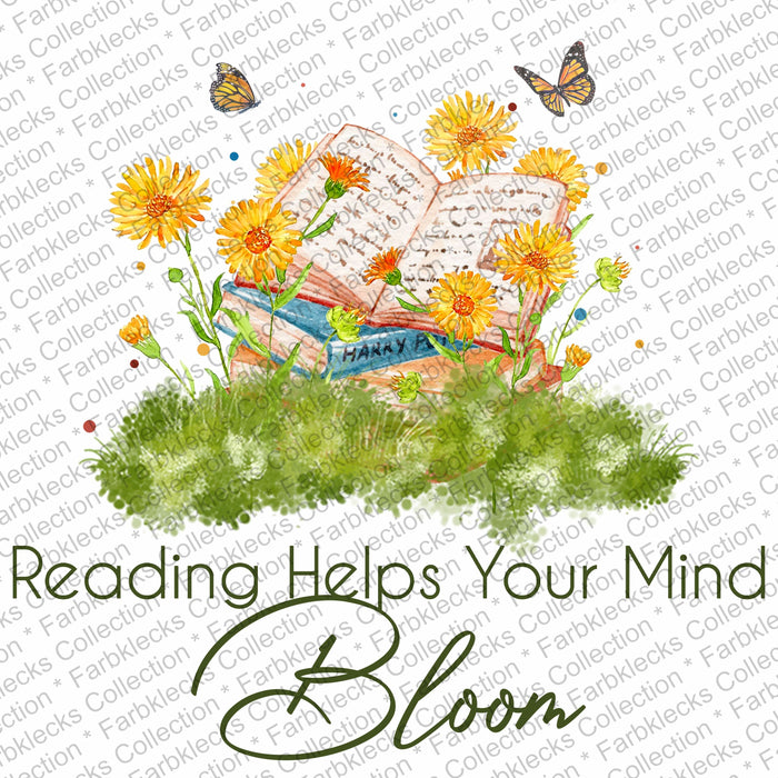 Bügelbild 1033 Reading helps your Mind Bloom