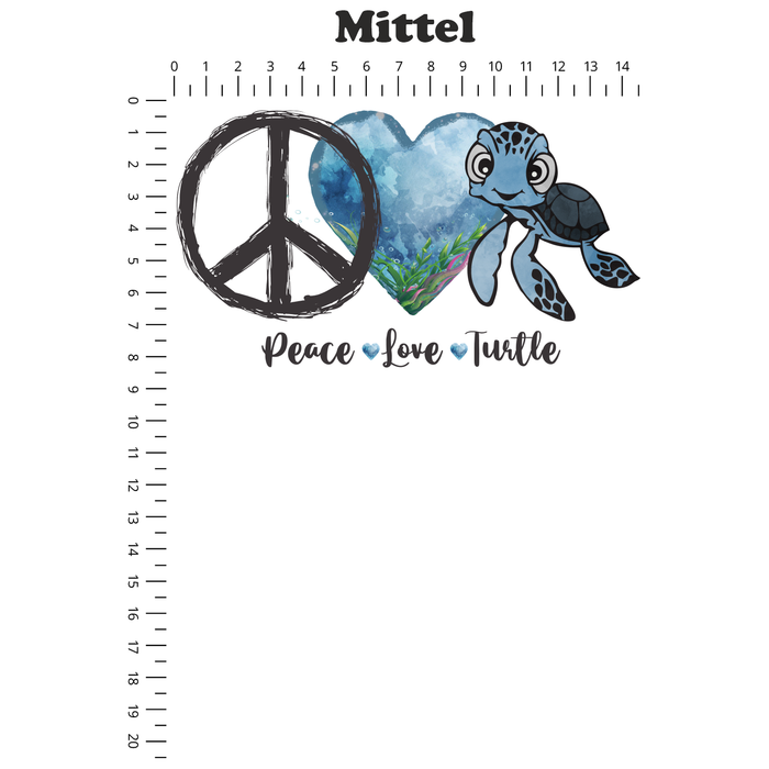 Bügelbild 1004 Peace Love Turtle
