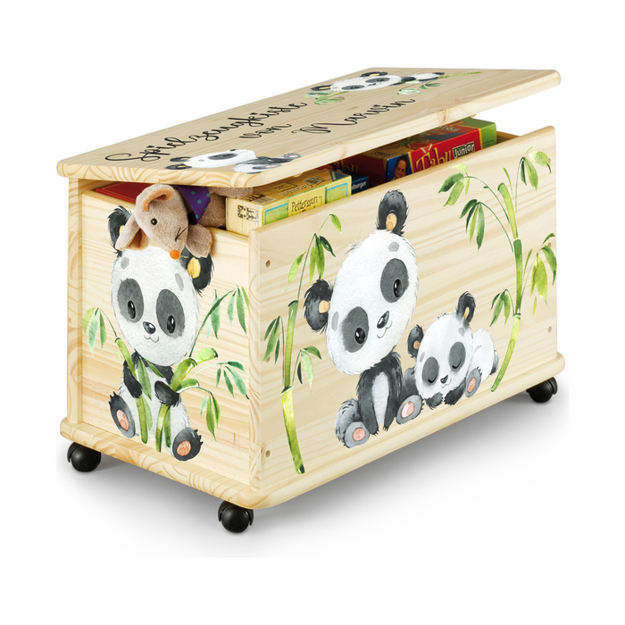 Spielzeugkiste Panda personalisierbar
