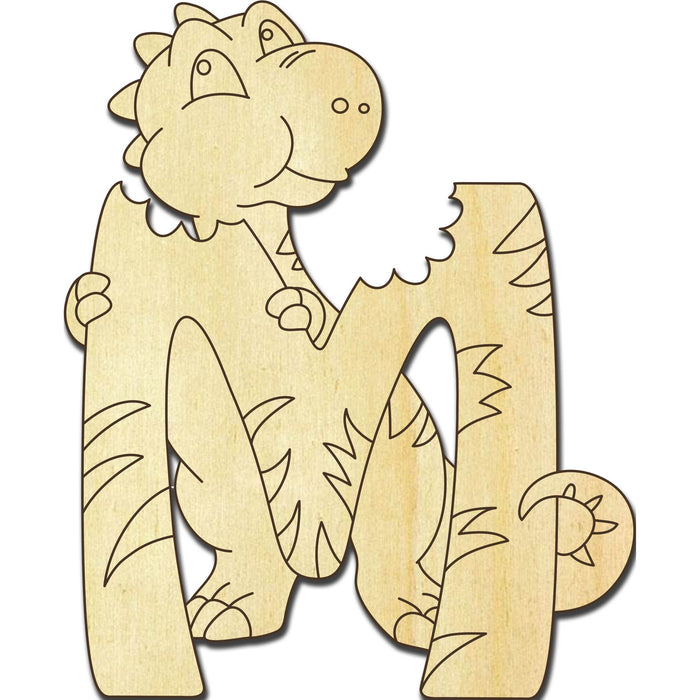 Holzbuchstabe Dinosaurier M