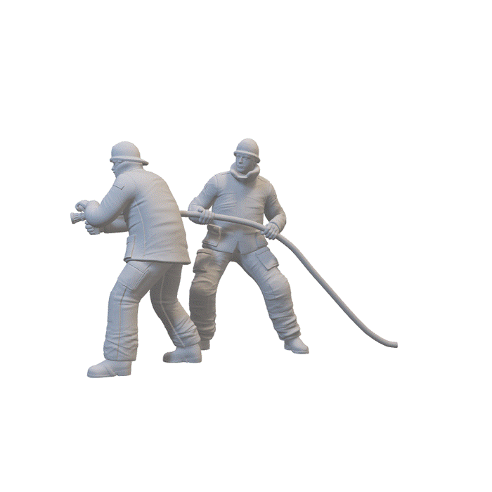 Feuerwehrleute mit Schlauch - (3DP-118)