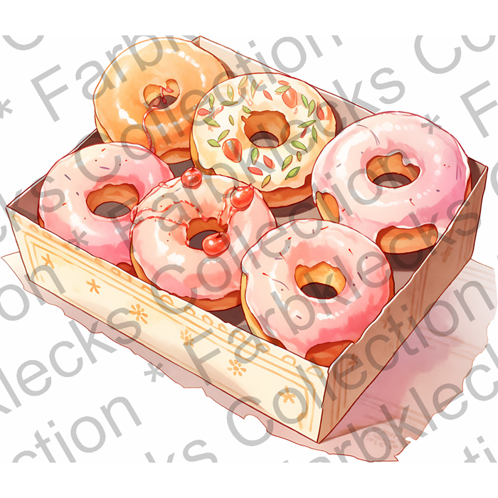 Motivtransfer 1314 Rosa Donuts in Schachtel
