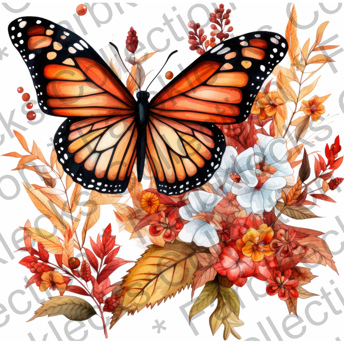 Motivtransfer 1403 Schmetterling auf Blumenstrauss