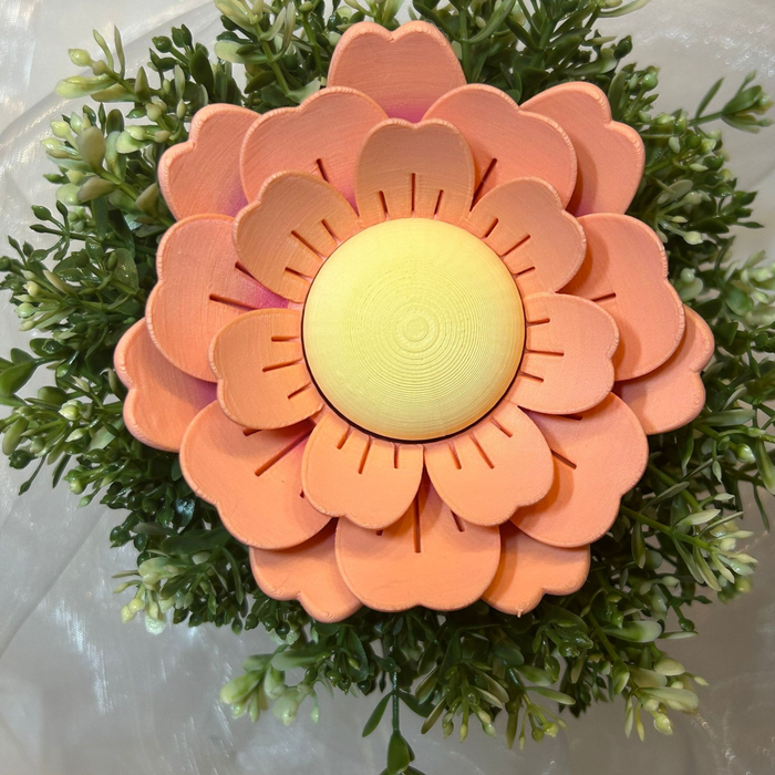 Blume Mone apricot pink verlauf - 3D gedruckt ideal für Garten Deko Balkon, LED Einsatz
