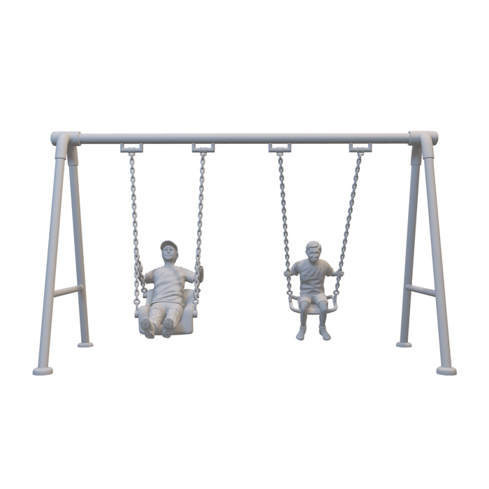 Kinder auf Schaukel im Park - (3DP-155)