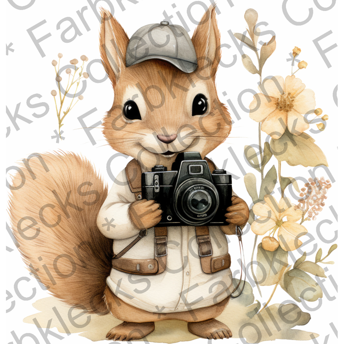 Motivtransfer 1565 Eichhörnchen mit Kamera
