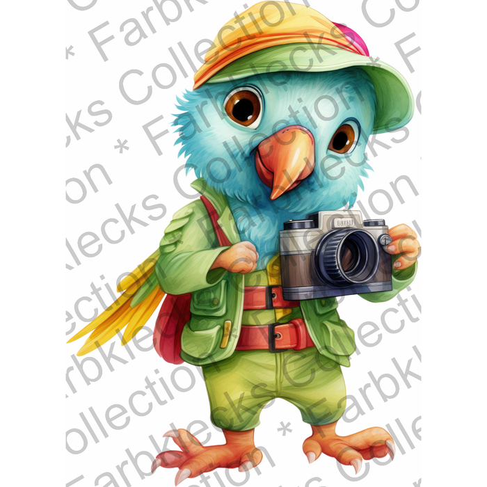 Motivtransfer 1571 Papagei mit Kamera
