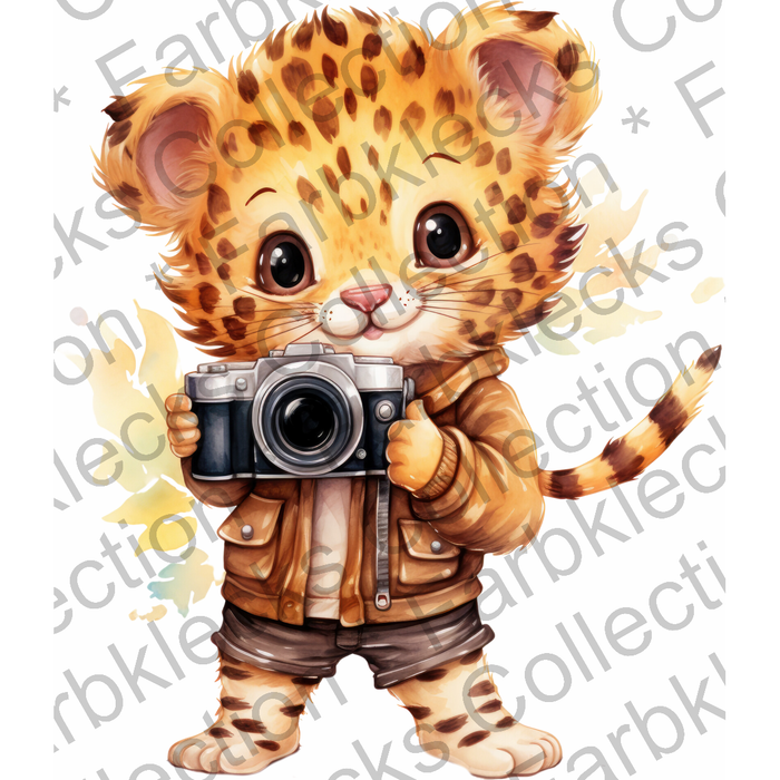 Motivtransfer 1577 Leopard mit Fotoapparat