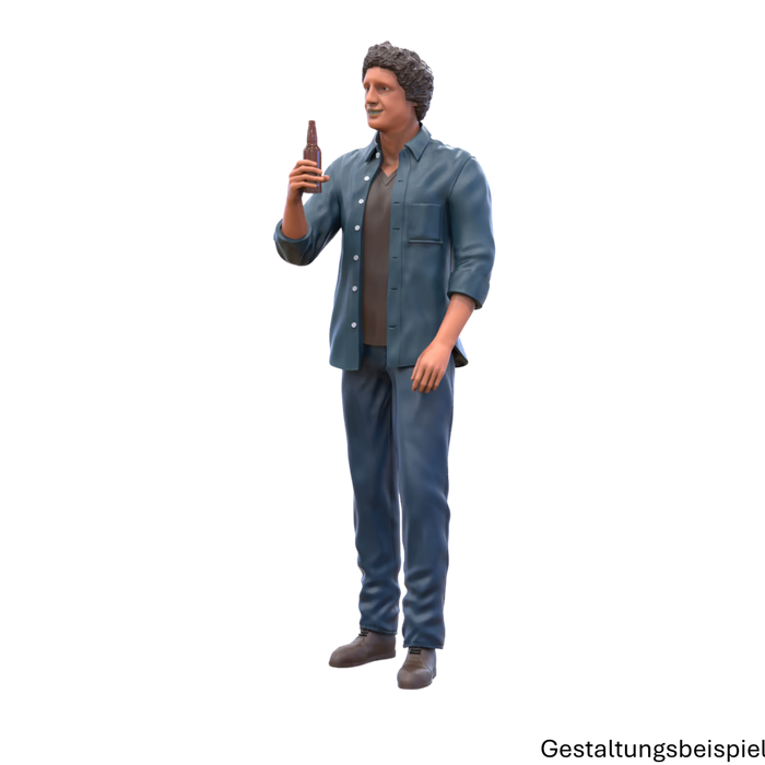 Mann trinkt eine Flasche - (3DP-159)