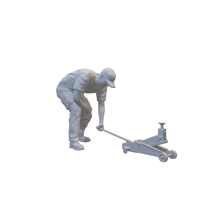 Mechaniker mit Wagenheber - (3DP-167)