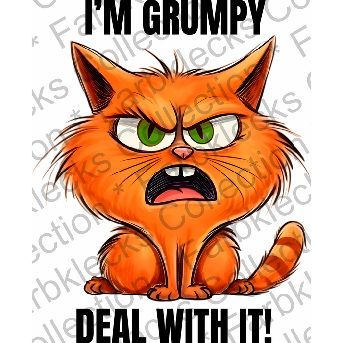 Motivtransfer 1704 I'm grumpy deal with it Cat