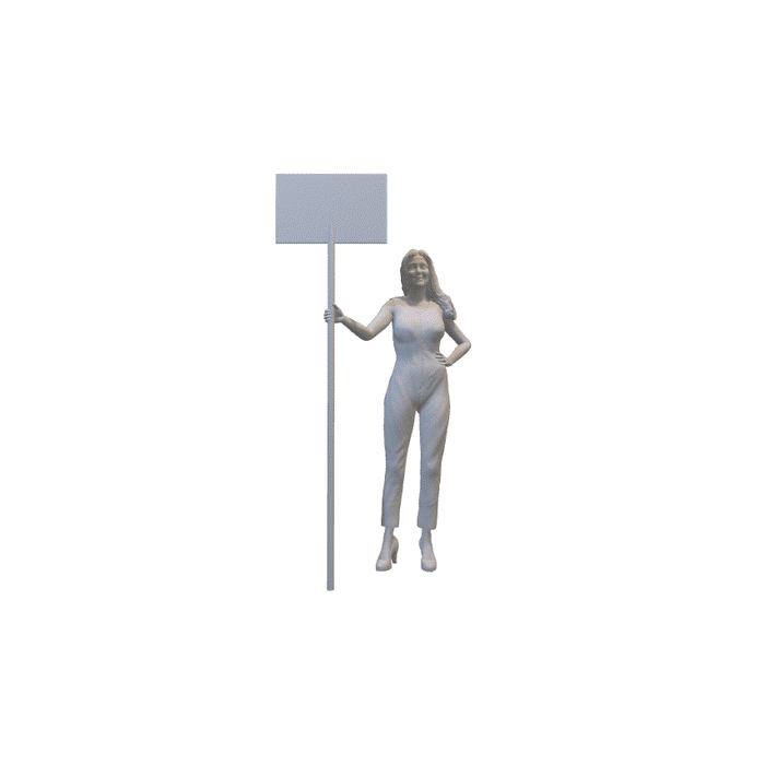 Pit Girl mit Schild - (3DP-171)