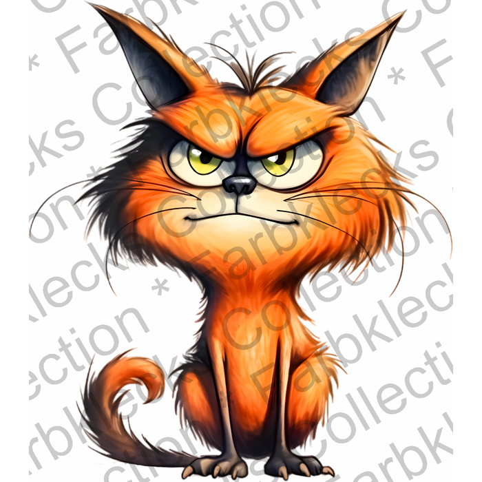 Motivtransfer 1723 Funny Orange Cat thinking