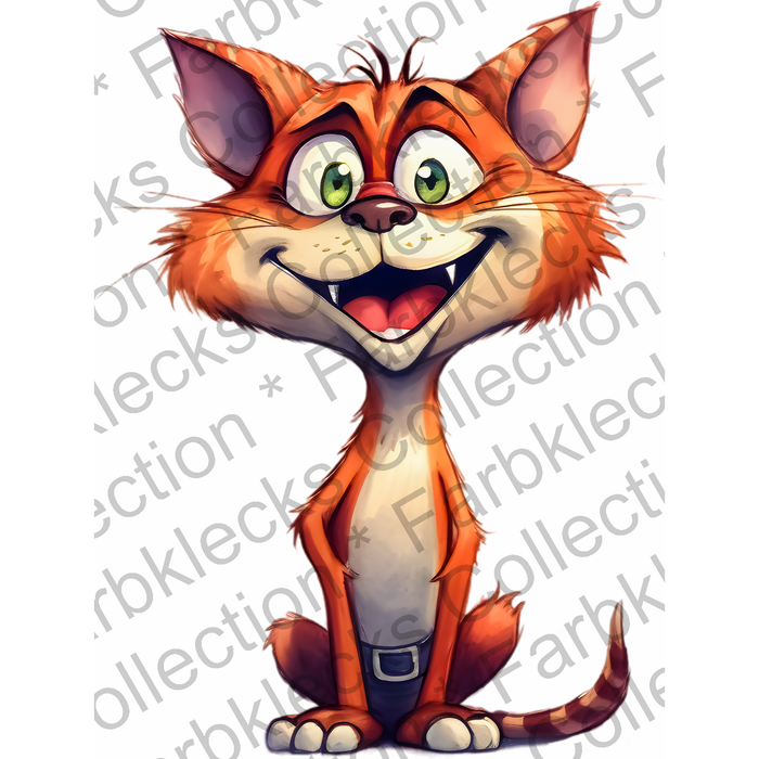 Motivtransfer 1726 Funny Skinny Smiling Cat