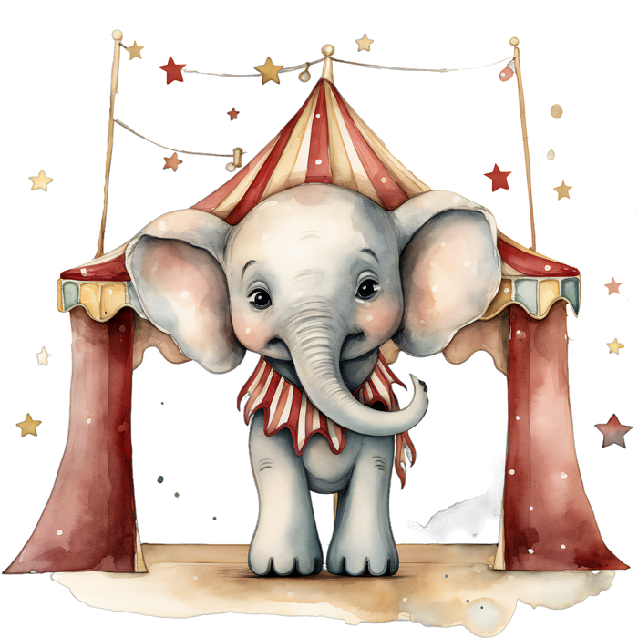 Motivtransfer 1851 Zirkus Zelt mit Elefant