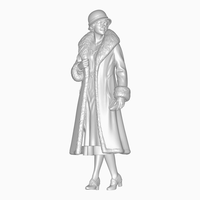 1930er Dame mit Pelzkragen - (DF-915)