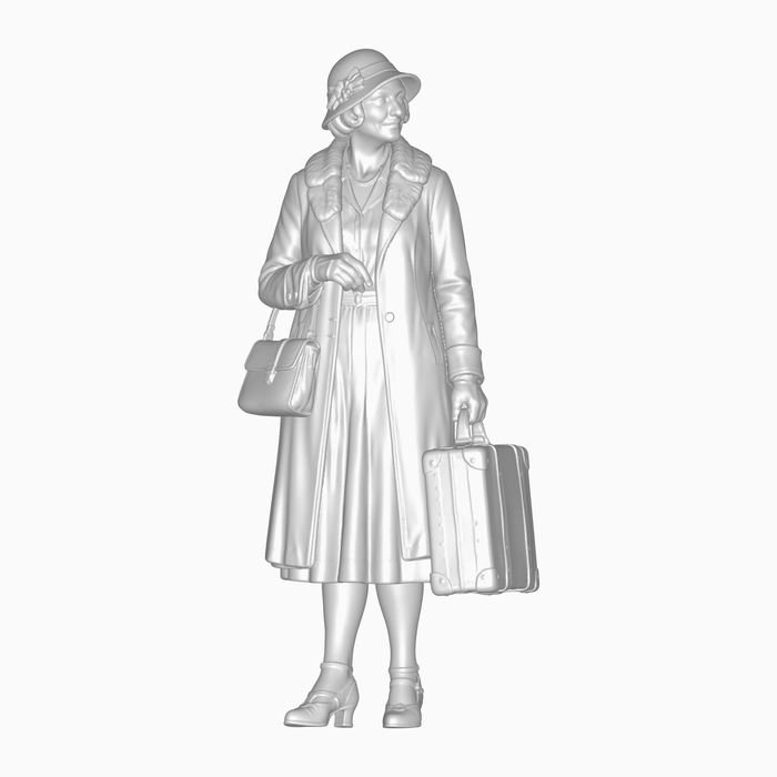 1930er Dame mit Reisekoffer - (DF-916)