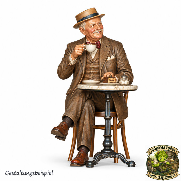 1930er Gast mit Kaffee und Kuchen - (DF-933)