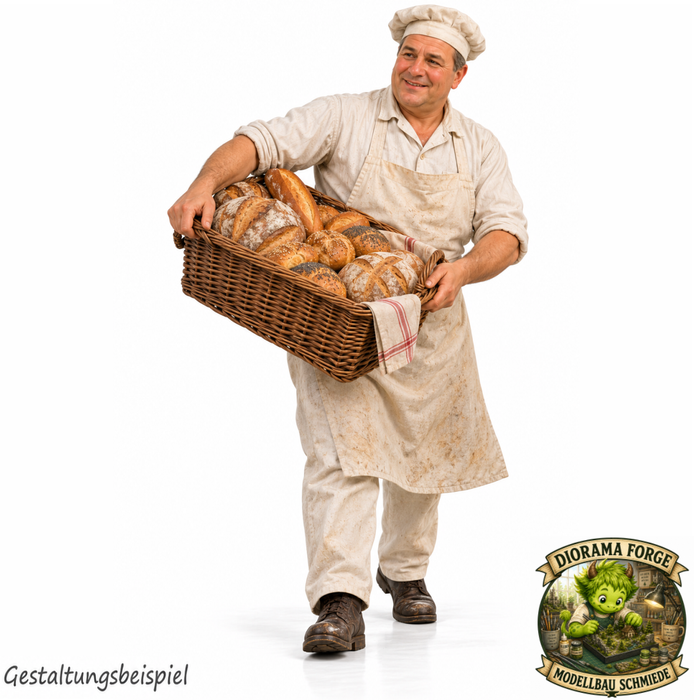 1940er Bäcker mit Brotkorb - (DF-1278)