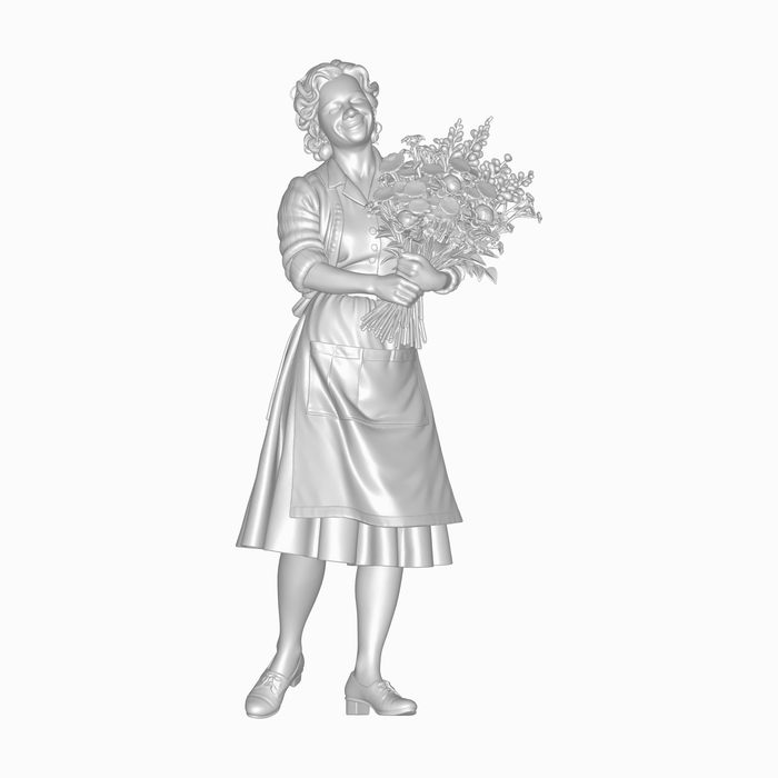 1940er Blumenverkäuferin mit Blumenstra- (DF-1291)
