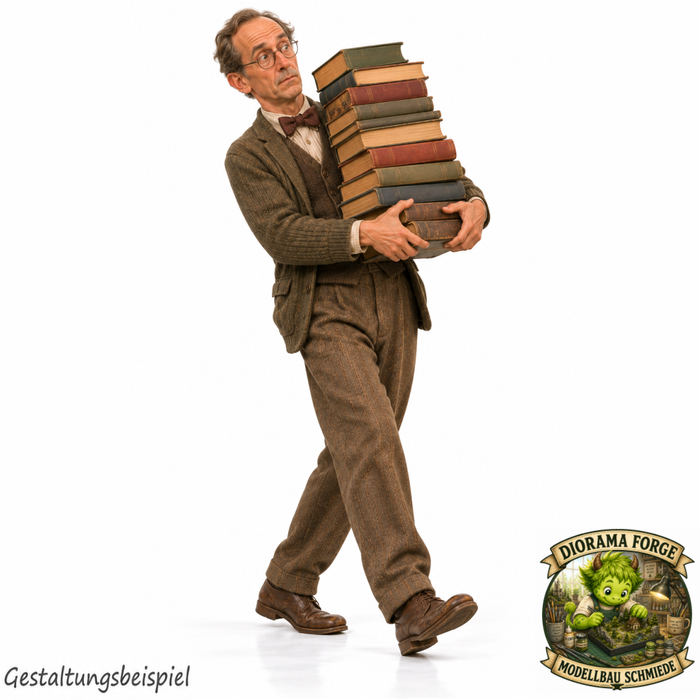 1940er Buchhändler mit Bücherstapel- (DF-1292)