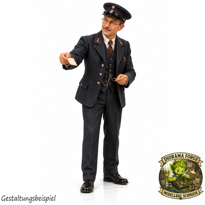 1940er Fahrkartenverkäufer am Schalter - (DF-1302)