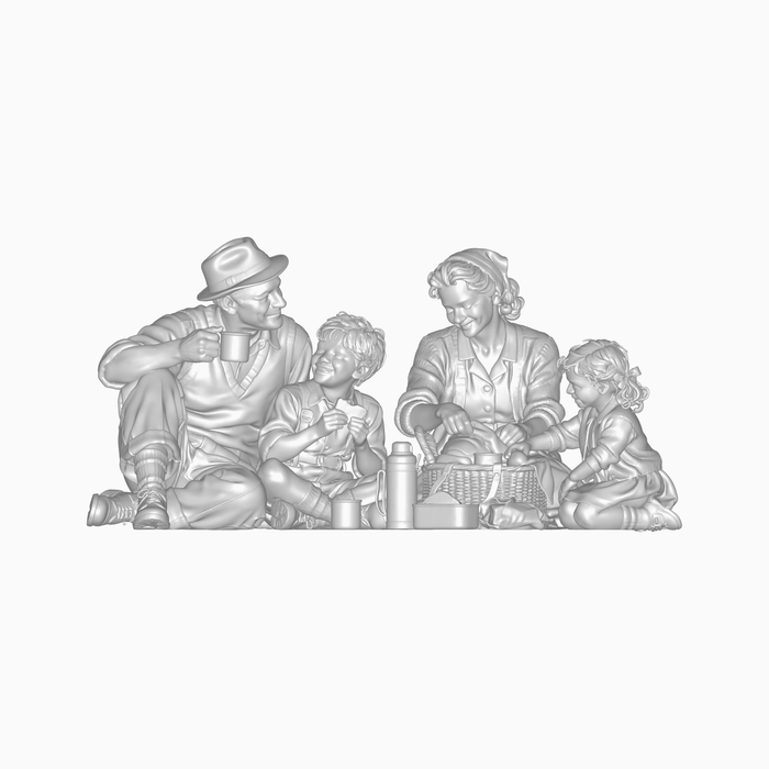 1940er Familie beim Picknick - (DF-1303)