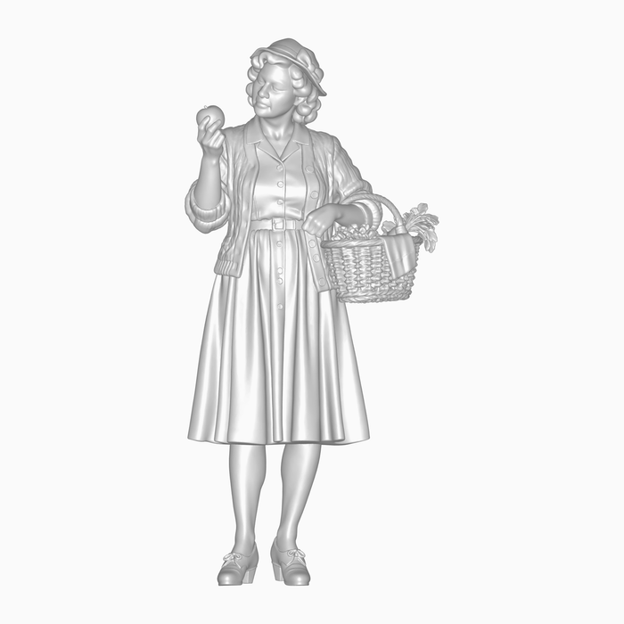 1940er Frau prüft Apfel (DF-1315)