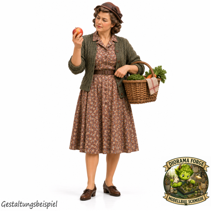 1940er Frau prüft Apfel (DF-1315)