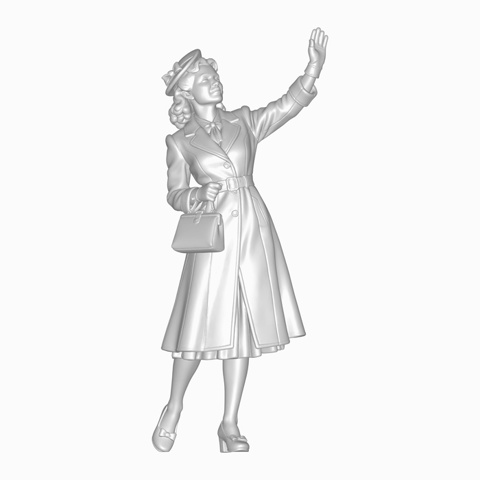 1940er Frau verabschiedet sich winkend (DF-1320)