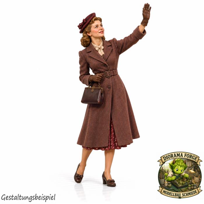 1940er Frau verabschiedet sich winkend (DF-1320)