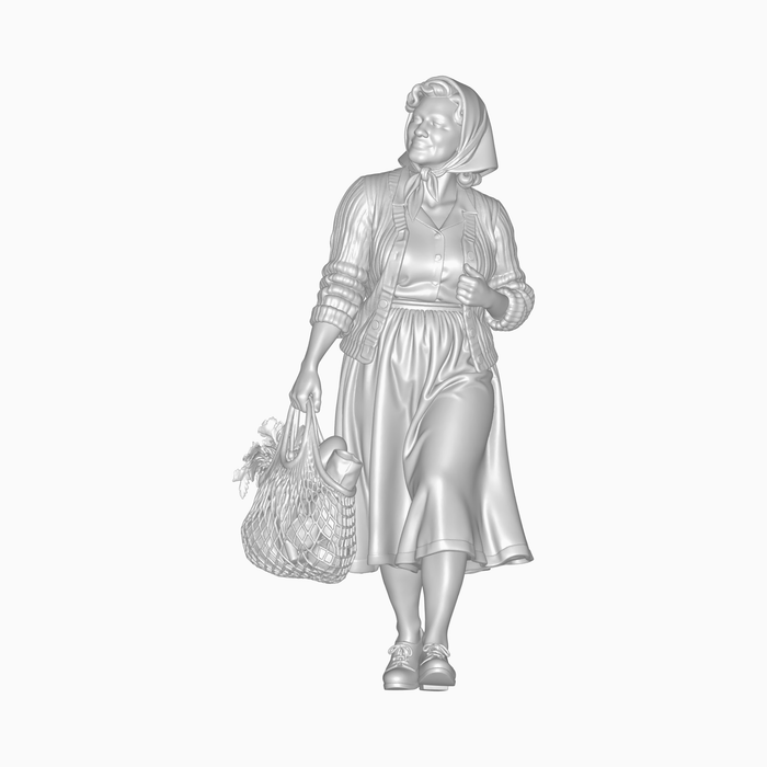 1940er Hausfrau mit Einkaufsnetz (DF-1326)